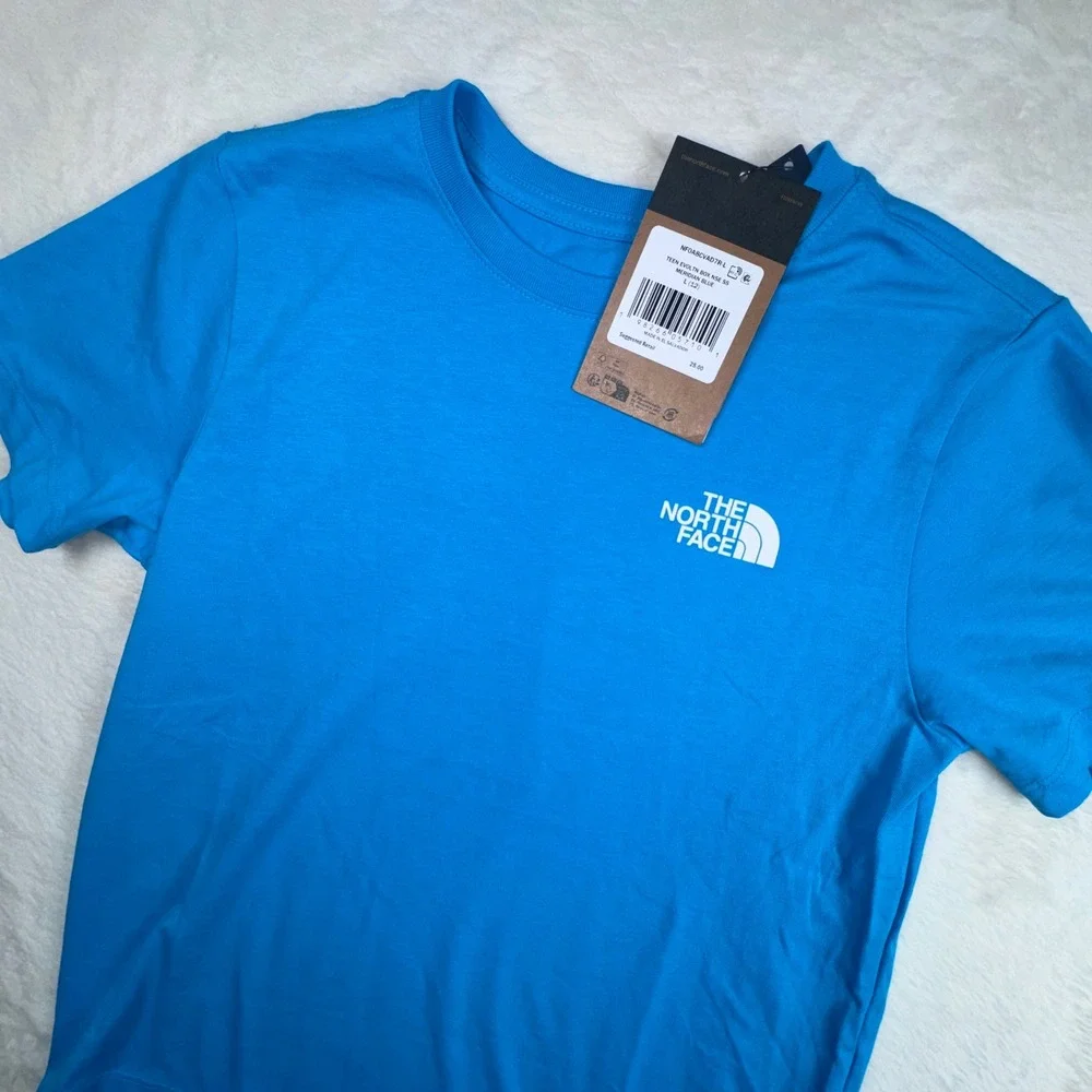 The North Face T-Shirt Kids L 12 Blue Evoltn Box SS Graphic Tee Back to School